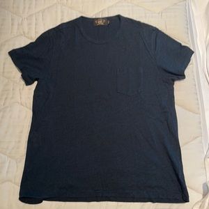 RRL dark blue front pocket t-shirt